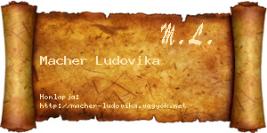 Macher Ludovika névjegykártya